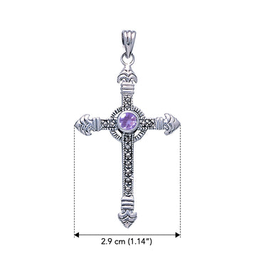 Celtic Cross Sterling Silver & Marcasite Pendant JP030